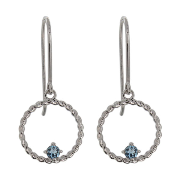 Rubellite - ピアス・アクアマリンサンタマリア・ツイストサークル・レディース・縄模様・フック・プラチナ プレゼント 母の日 2026