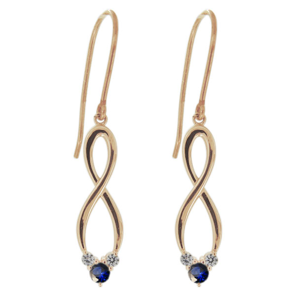 レディースピアス・サファイア・フックピアス・無限・インフィニティ・18金 プレゼント 母の日 2024