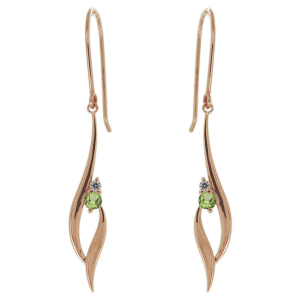 Peridot - ピアス・ペリドット・シンプル・アメリカンフック・レディース・揺れるピアス・18金 プレゼント 母の日 2026