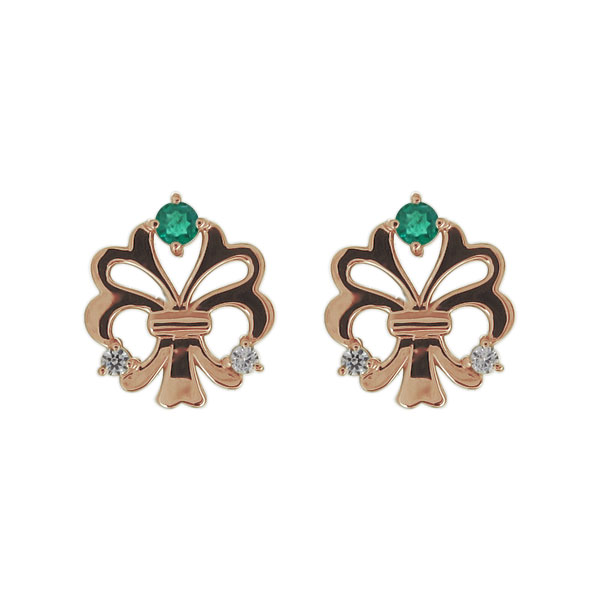 ピアス レディース 天然石 エメラルド フラワーブーケ スタッドピアス 10金 プレゼント 母の日 2024