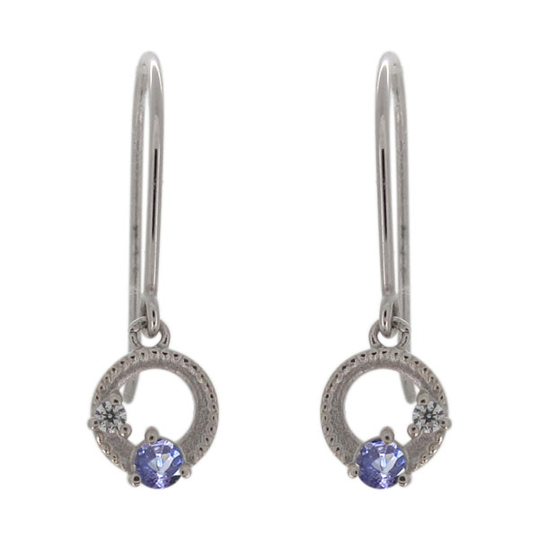 月 星 スター ピアス プラチナ フック 揺れる タンザナイト レディース プレゼント 母の日 2024