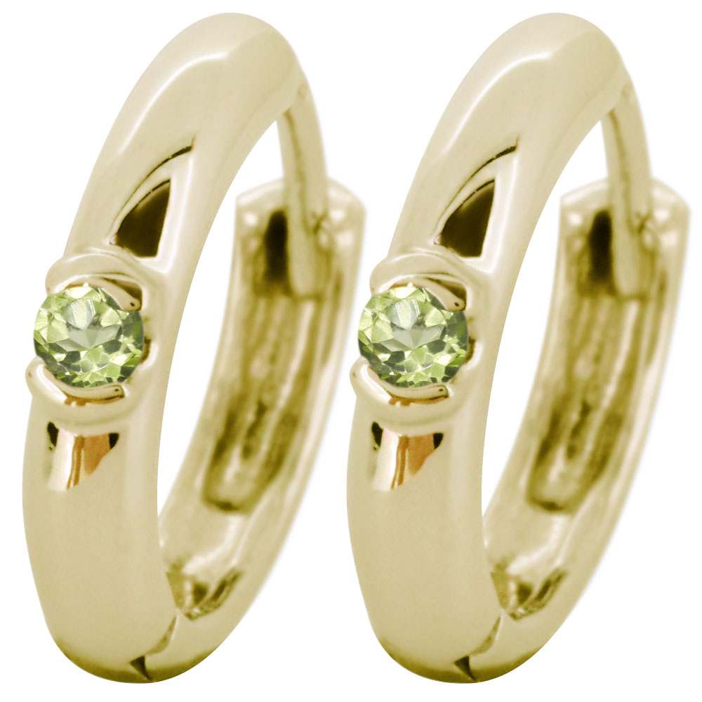 mama3 年末年始セール K18WG ペリドット2石フープタイプピアス ペリドット ピアス 18金 18k 金 天然石 【enlille-oliva