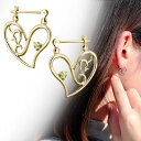 フープピアス 18k ブランド レディース ピアス ハート クロッシングピアス ペリドット 両耳 セット|詳細画像