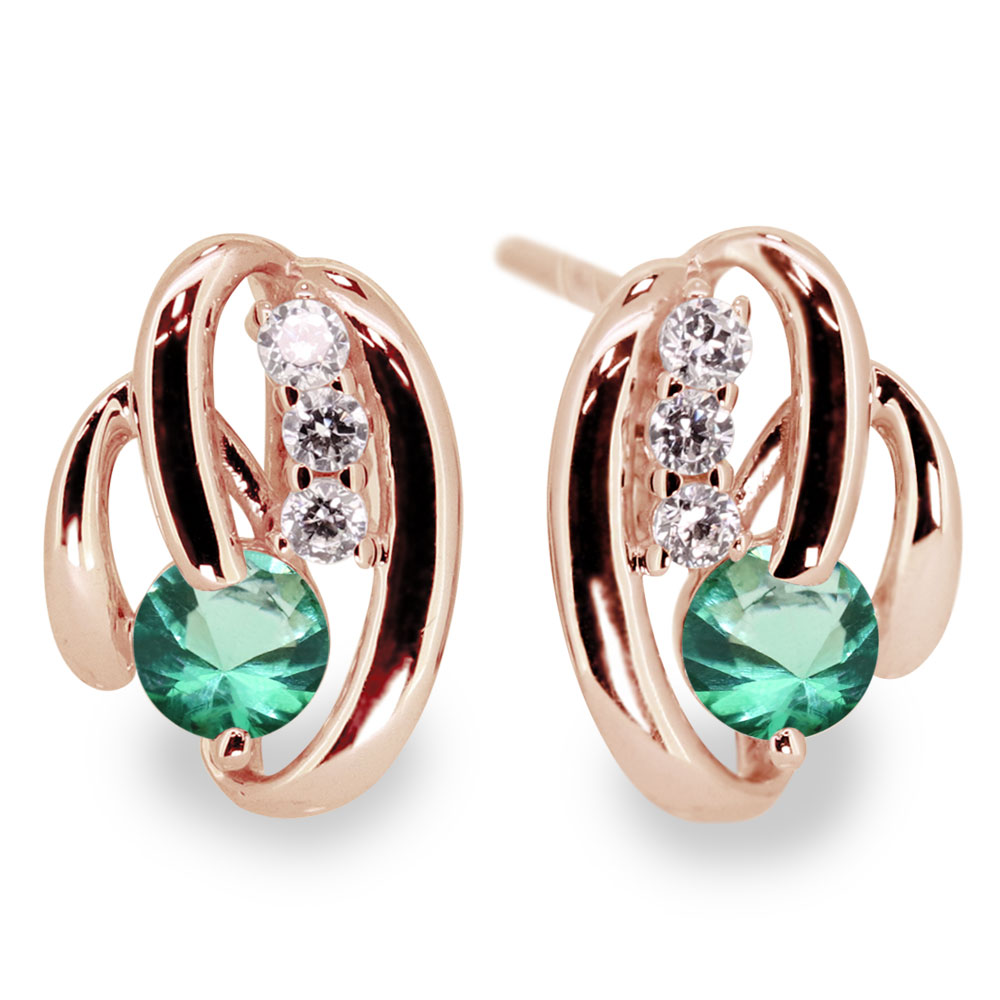 Emerald - ピアス レディース 大人 両耳 エメラルド 5月誕生石 10金 10k スタッドピアス 上品 人気