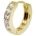 ピアス メンズ 18k フープピアス ダイヤモンド 片耳 中折れ ゴールド 4月誕生石 父の日 2024