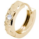 18金 フープピアス 18k ピアス 片耳 フープ メンズ ゴールド ロイヤルブルームーンストーン 中折れ式 彫り 小さめ かっこいい 父の日 2024