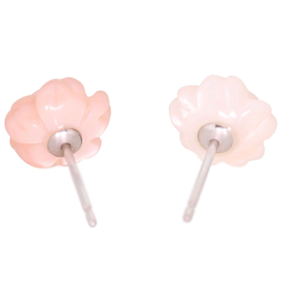 PLEJOUR 誕生石ジュエリー専門店のピアス 薔薇 バラ 18金 18k 白蝶貝 ピンク ホワイト レディース 片耳ピアス｜アングル3