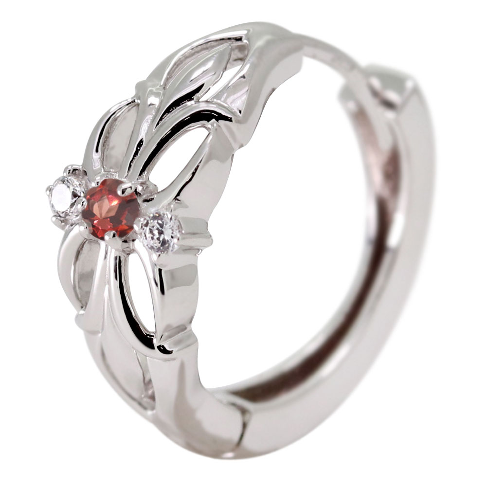 プラチナピアス百合の紋章フープピア...