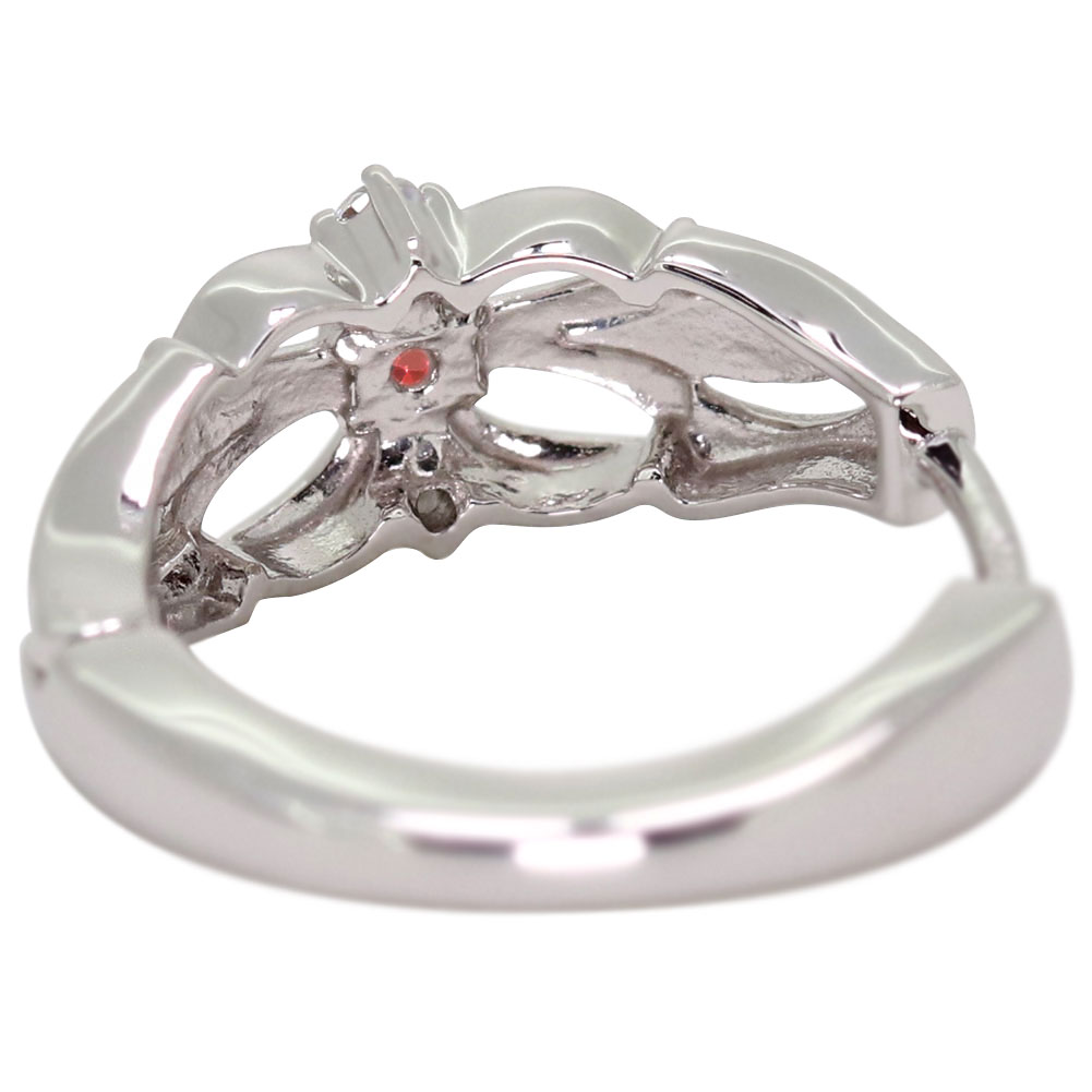 フープピアス 18k メンズ 片耳 ピアス 18金 百合の紋章 ガーネット メンズピアス ...