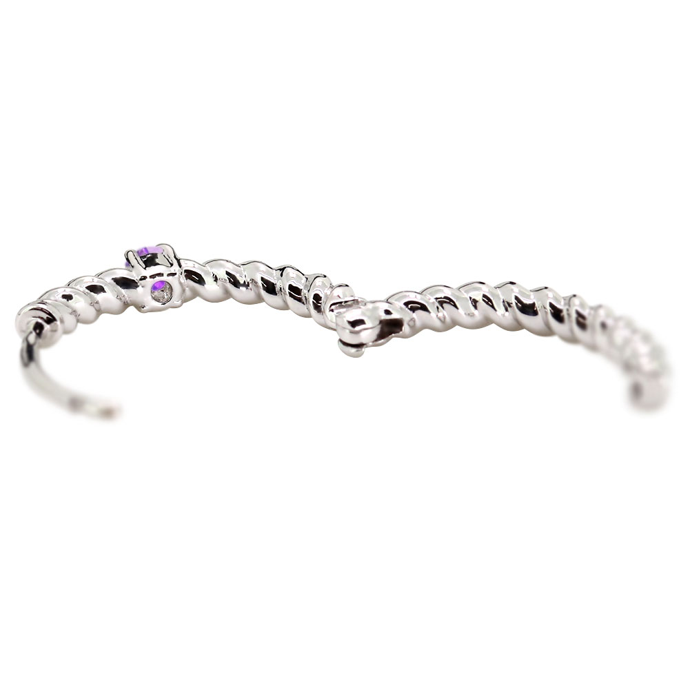 ピアス 片耳 メンズ プラチナ フープピアス アメジスト ツイスト 縄 ロープ 2月誕生石 メンズピアス pt900 中折れ式 金属アレルギー対応 男性 かっこいい つけっぱなし 人気 普段使い