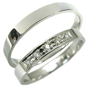 K10ゴールド ペアリング カップル 2個セット ダイヤモンド 結婚指輪 マリッジリング