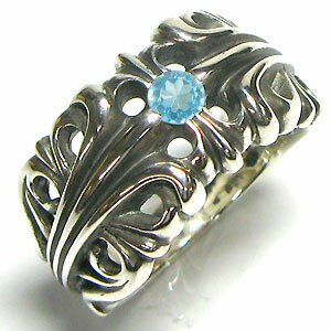 ブルートパーズ・シルバー・リング・メンズ・指輪 父の日 2023