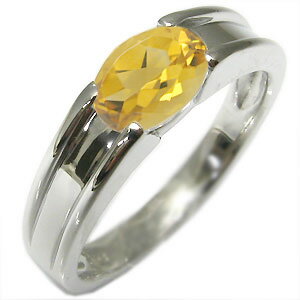 一粒・プラチナ・シトリンリング・指...