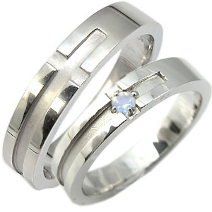 結婚指輪・ロイヤルブルームーンストーン・リング・クロスリング・k10ゴールド・マリッジリング