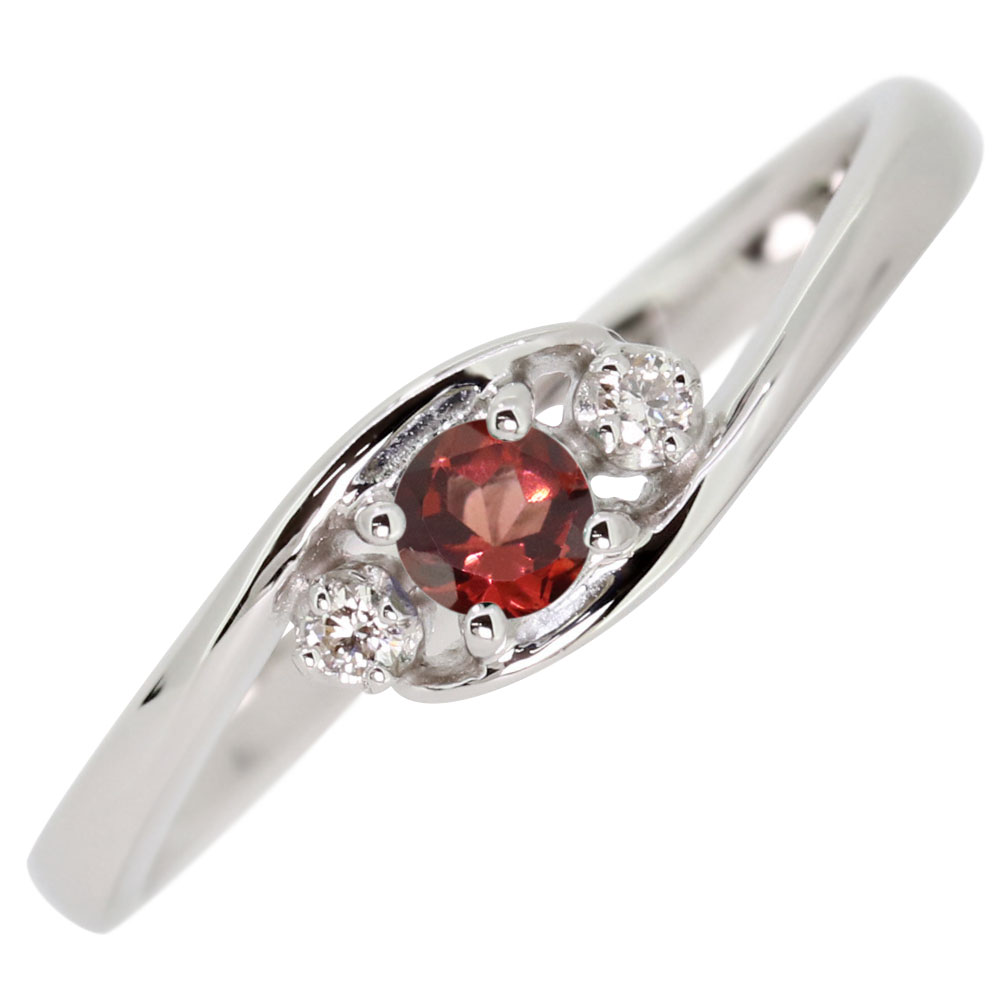 Garnet - プラチナ エンゲージリング ガーネット 婚約指輪 レディース 指輪 リング 誕生石 1月