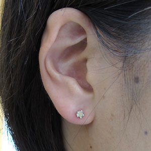 【送料無料】オパール・シンプル・王冠・メンズ・一粒・k18・ピアス【RCP】10P06Aug16