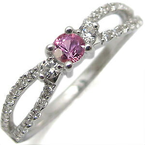 K18・ピンクサファイア・リング・アンティーク・ダイアモンド・指輪