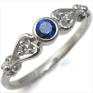 ダイアモンド・指輪・ハート・k18・サファイア・リング