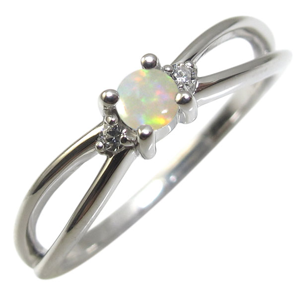 プラチナ・オパール・リング・一粒・オパールリング・指輪