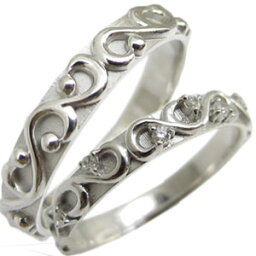 結婚指輪 天然ダイヤモンド ペアリング カップル 2個セット K18ゴールド マリッジリング