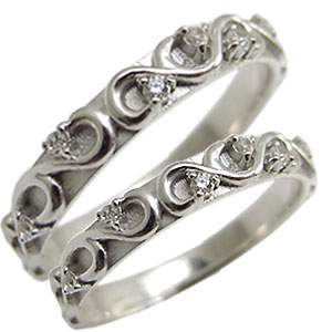 天然ダイヤモンド ペアリング カップル 2個セット K10ゴールド 結婚指輪 マリッジリング