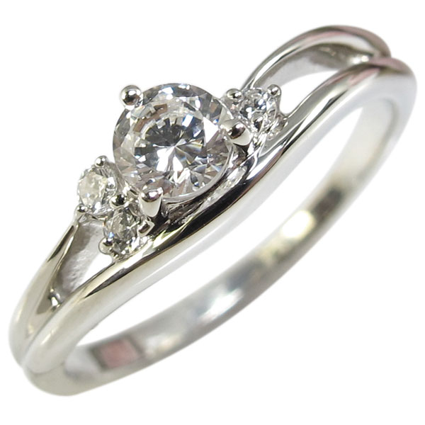 K10・ダイヤモンド・婚約指輪・シンプル・一粒・ダイアモンドエンゲージリング