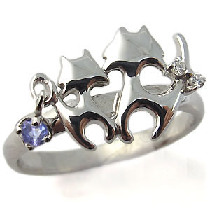 プラチナ・リング・ネコ・タンザナイ...
