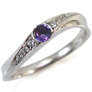プラチナ・アメジスト リング・指輪・2月誕生石