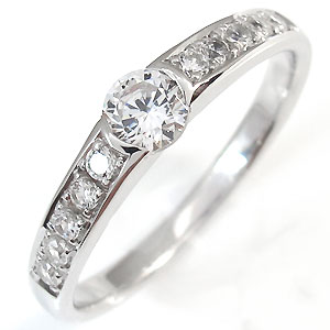 ダイヤモンド・リング・婚約指輪・エンゲージリング・ハーフエタニティ・リング・指輪・0.3ct・一粒・10金 ダイヤモンド・リング・婚約指輪・エンゲージリング・ハーフエタニティ・リング・指輪・0.3ct・一粒・10金