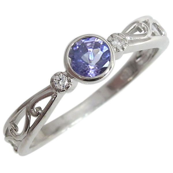 タンザナイト 婚約指輪 エンゲージリング 一粒 10金