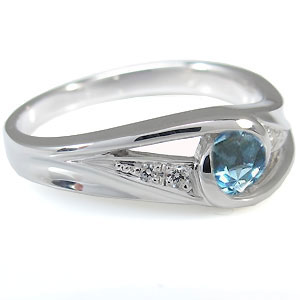 PLEJOUR 誕生石ジュエリー専門店のブルートパーズ エンゲージリング 婚約指輪 11月誕生石 一粒 10金｜アングル3