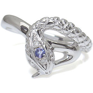 プラチナ・メンズ・スネーク・タンザナイト・リング・指輪・蛇 父の日 2023