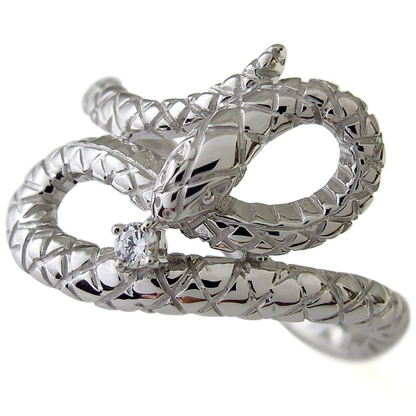 プラチナ・蛇・スネーク・指輪・ダイ...
