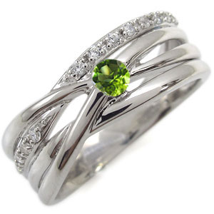 プラチナ・リング・ペリドット・指輪・レディース・太め・一粒・リング プレゼント 母の日 2024