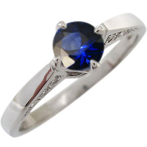 サファイア エンゲージリング 9月誕生石 大粒 10金 婚約指輪