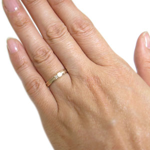 ペアリング カップル 2個セット ダイヤモンド クロス 18金 結婚指輪