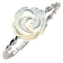 白蝶貝 シンプル リング 18金 薔薇 指輪 レディースリング