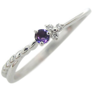 プラチナ ピンキー ファランジリング アメジスト リング 指輪