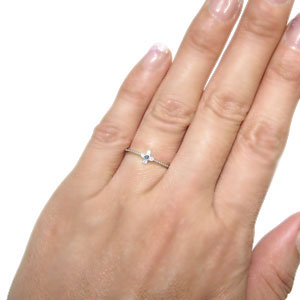 18金 18k クロス アクアマリンサンタマリア ピンキーリング ファランジピンキーリ...