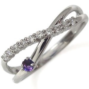 アメジストリング指輪10金10kフ...