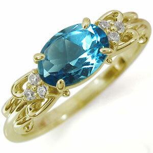 指輪・ブルートパーズ・K18・リング