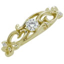 ダイヤモンドピンキーリング 唐草 一粒 ダイヤモンド 指輪 18k K18(4)