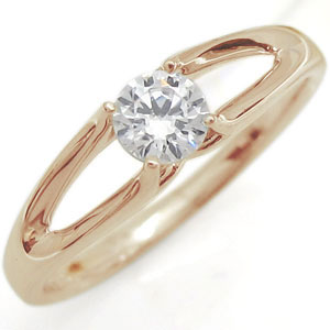 ソリティア エンゲージリング ダイヤモンド 婚約指輪 10金ダイヤモンド リング