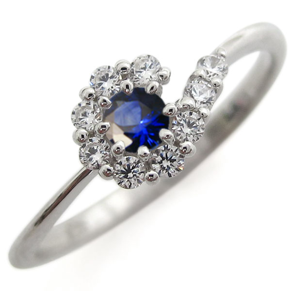 プラチナリング 結婚記念 サファイアリング 取り巻き 婚約指輪