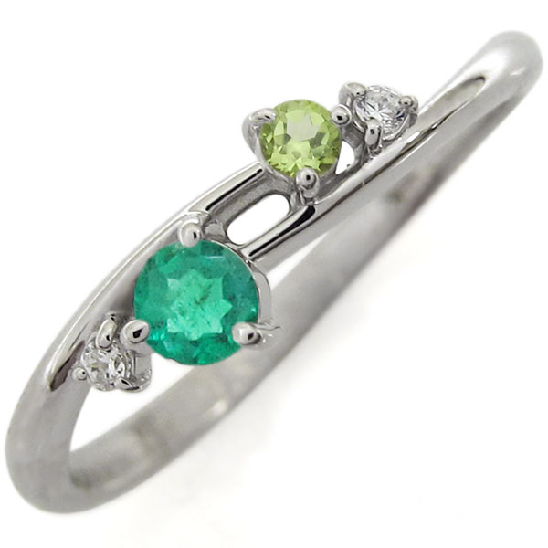 指輪 シンプル レディース シルバー エメラルド エレガント 母の日 2024