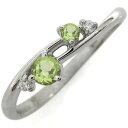 プラチナ シンプルリング ペリドットリング 上品 婚約指輪
