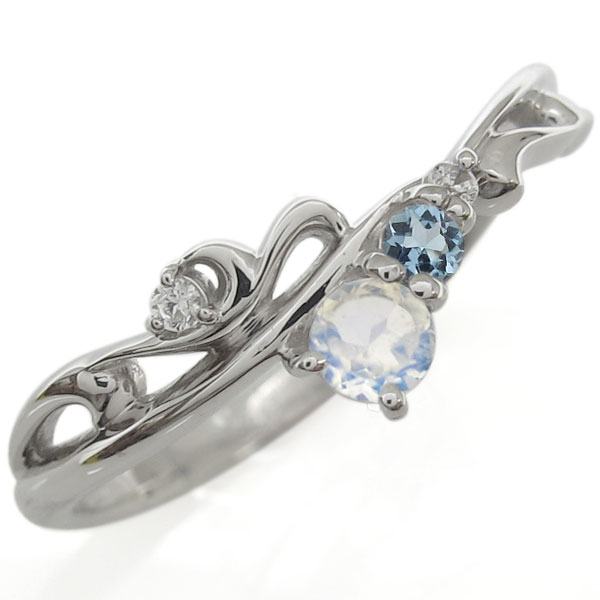 シルバー925 指輪 レディース リング 唐草 アラベスク 誕生石 天然石 2石 選べる アクセサリー かわいい 女性 プレゼント 誕生日 記念日 ギフト おし...