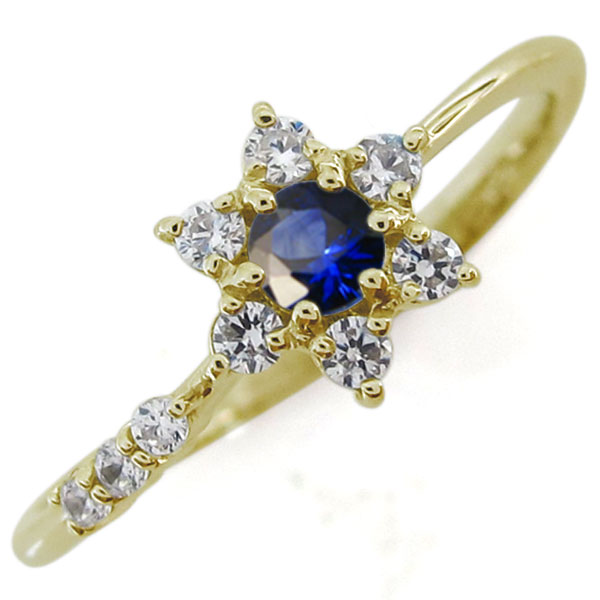 結婚記念日 サファイアリング 結婚10周年 流れ星 K18 婚約指輪