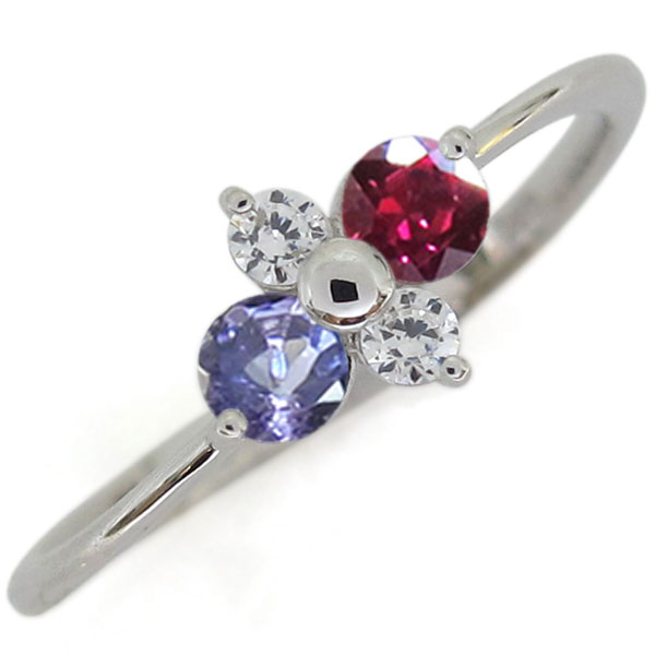 プラチナ エンゲージリング 婚約指輪 誕生石 2石 選べる シンプル レディース 細め 華奢 エレガント 大人 ジュエリー 女性 プレゼント ギフト 贈り物