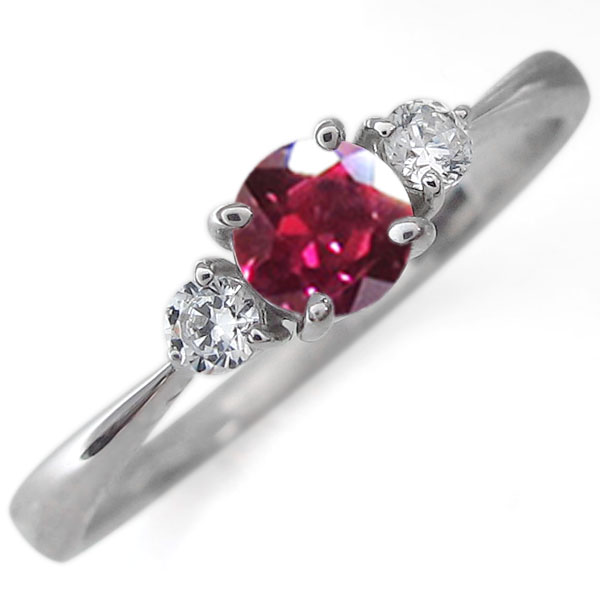 ルビー リング 婚約指輪 レディース ジュエリー ルビーリング エンゲージリング プラチナ シンプル おしゃれ 上品 金属アレルギー対応 プラチナリング Pt9...